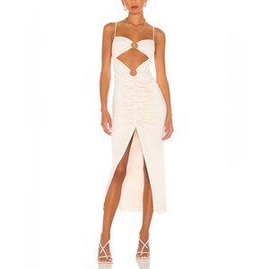 Camila Coelho Ivory Cutout Midi Dress